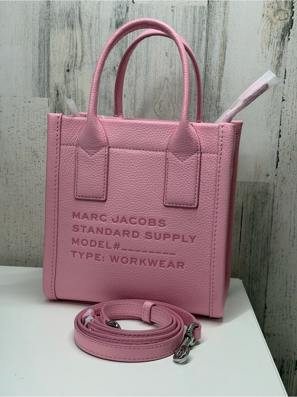 New Marc Jacobs Small Leather Standard Supply Tote in a Bubble Gum Pink - Picture 2 of 6